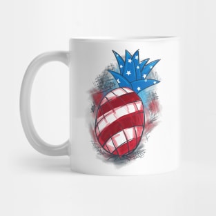 American Flag Pineapple Usa Tropic Plant Funny Mug